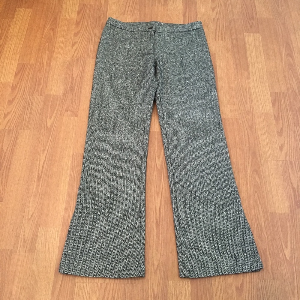 New Xoxo Pants Herringbone Wool Blend Hem Slit